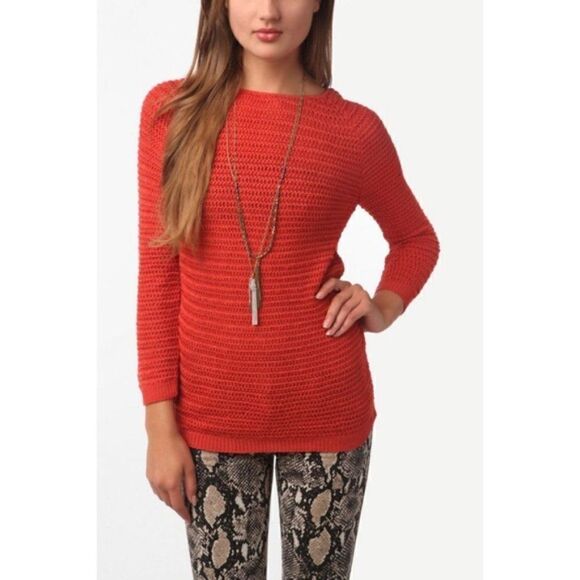 Coincidence & Chance Orange Easy Stitch Pullover - Picture 1 of 8